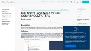 SQL Server Login failed for user DOMAINCOMPUTER$ - Telerik ...