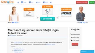 Microsoft sql server error 18456 login failed for user - Katie and Emil