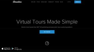 Roundme - create Stock 360 VR panoramic pictures virtual tour online
