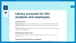 Library accounts for VIU students and employees | Library | Vancouver ...