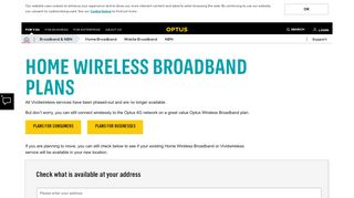 Home Wireless Broadband Plans - Optus