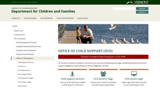 Office of Child Support - Vermont Department for Children and Families