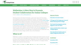 Wallwisher: A New Way to Promote Student Collaboration for Online ...