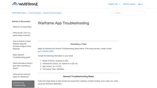 Warframe App Troubleshooting – WARFRAME Support