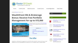 Wealthfront IRA & Brokerage Bonus: Receive Free Portfolio ...