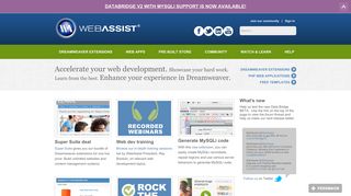 WebAssist: Dreamweaver extensions | PHP web apps | Store builder