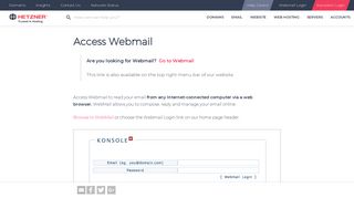 Access Webmail - Hetzner Help Centre
