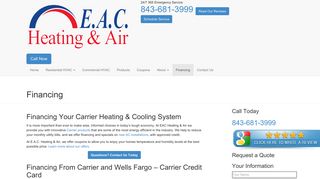 Financing with a Carrier Credit Card from Wells Fargo | E.A.C.