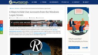 hide user account windows 10