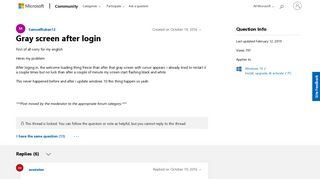 Gray screen after login - Microsoft Community