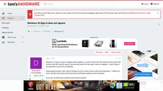 Windows 10 Sign in does not appear - [Solved] - Windows 10 - Tom's ...