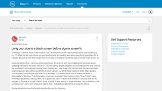 Long boot due to a black screen before sign-in screen - Dell Community