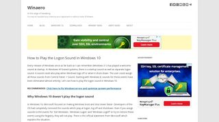 windows 10 login sound not playing