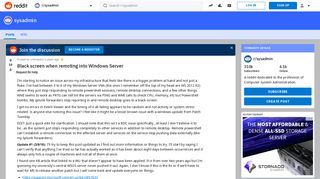 Black screen when remoting into Windows Server : sysadmin - Reddit