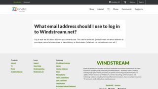 What email address should I use to log in to Windstream.net ...