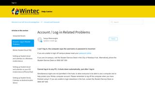 Account / Log-in Related Problems – Welcome to our Self Service ...