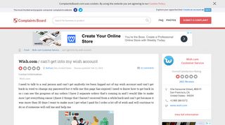 Wish.com - Can't get into my wish account, Review 883954 ...