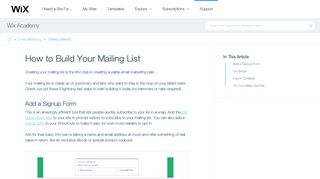 How to Build Your Mailing List | Email Marketing | Wix Academy