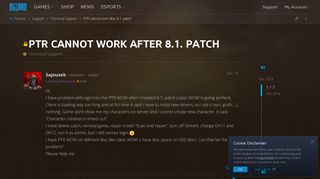 PTR cannot work after 8.1. patch - Technical Support - World of ...