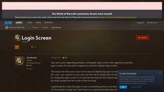 Login Screen - World of Warcraft Forums - Blizzard Entertainment