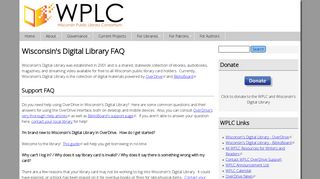 Wisconsin's Digital Library FAQ | Wisconsin Public Library Consortium