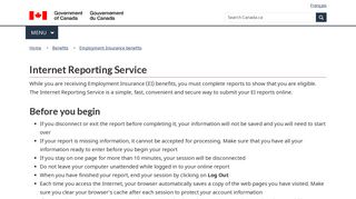 Internet reporting service - Canada.ca