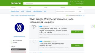 WW: Weight Watchers Coupons, Promo Codes & Deals 2019 - Groupon
