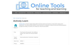 Actively Learn – Online Tools for Teaching & Learning - UMass Blogs