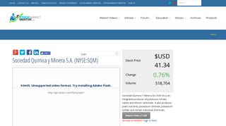 NYSE:SQM Sociedad Quimica y Minera S.A. - Stock Market Mentor