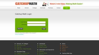 Catchup Math Login Page