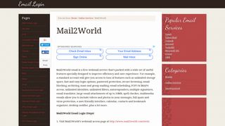 Mail2World Email Login – www.Mail2World.com Log In