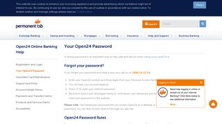 Your Open24 Password Help? | permanent tsb