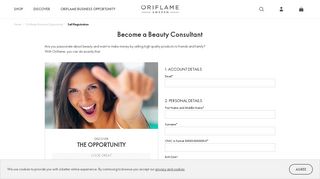 Self registration | Oriflame cosmetics
