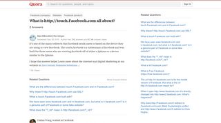 What is http://touch.Facebook.com all about? - Quora