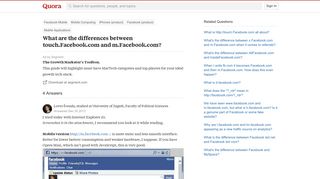 What are the differences between touch.Facebook.com and m.Facebook ...