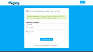 Whooming | Recupera password tramite telefono