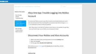 Xbox One App: Trouble Logging into Roblox Account – Roblox Support