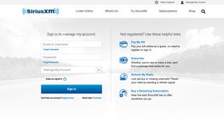 Manage Your SiriusXM Account - Sign In, Convert From a Trial or ...