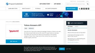 Yahoo Answers API | ProgrammableWeb