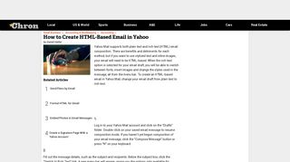 How to Create HTML-Based Email in Yahoo | Chron.com