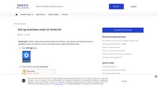 Set up business mail on Android - Yahoo Small Business Community