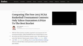 Comparing The Free 2015 NCAA Basketball Tournament Contests ...