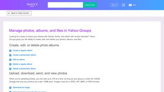 Manage photos, albums, and files in Yahoo Groups | Yahoo Help ...
