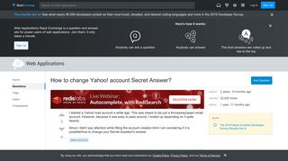 How to change Yahoo! account Secret Answer? - Web Applications ...