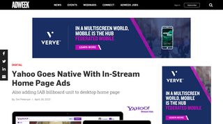 Yahoo Goes Native With In-Stream Home Page Ads – Adweek