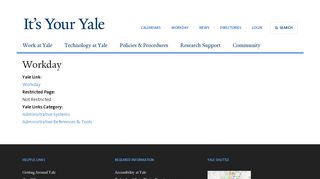 Workday - It's Your Yale - Yale University