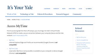 Access MyTime - It's Your Yale - Yale University