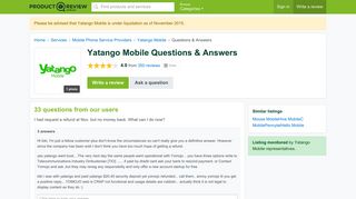 Yatango Mobile Questions & Answers - ProductReview.com.au