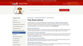 Yelp Reservations | Support Center | Yelp