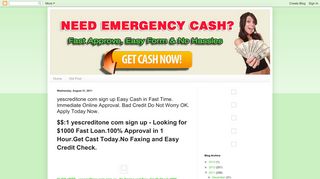 Fast Cash Online Now: yescreditone com sign up Easy Cash in Fast ...